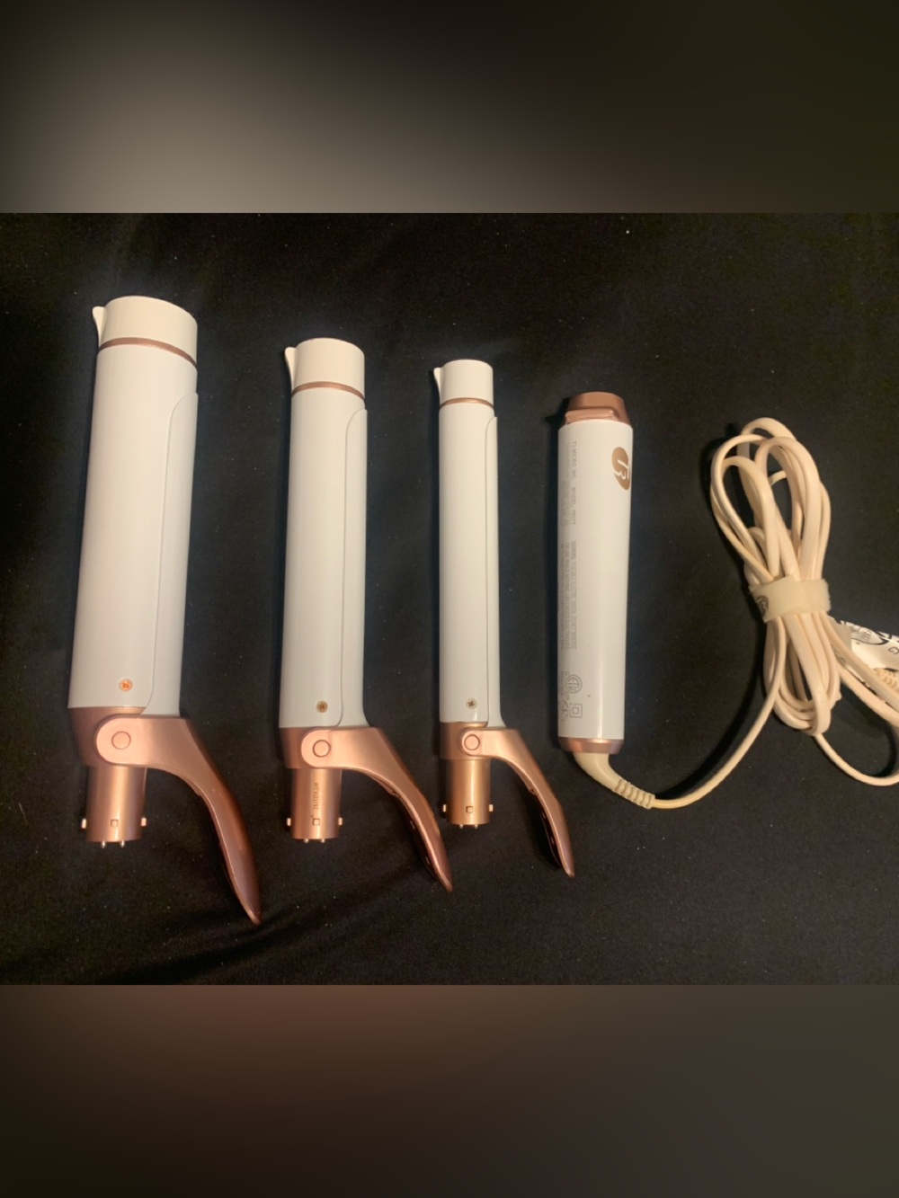 T3 Whirl White Rose Gold Interchangeable Curling Iron Barrel Hair Styling Tool